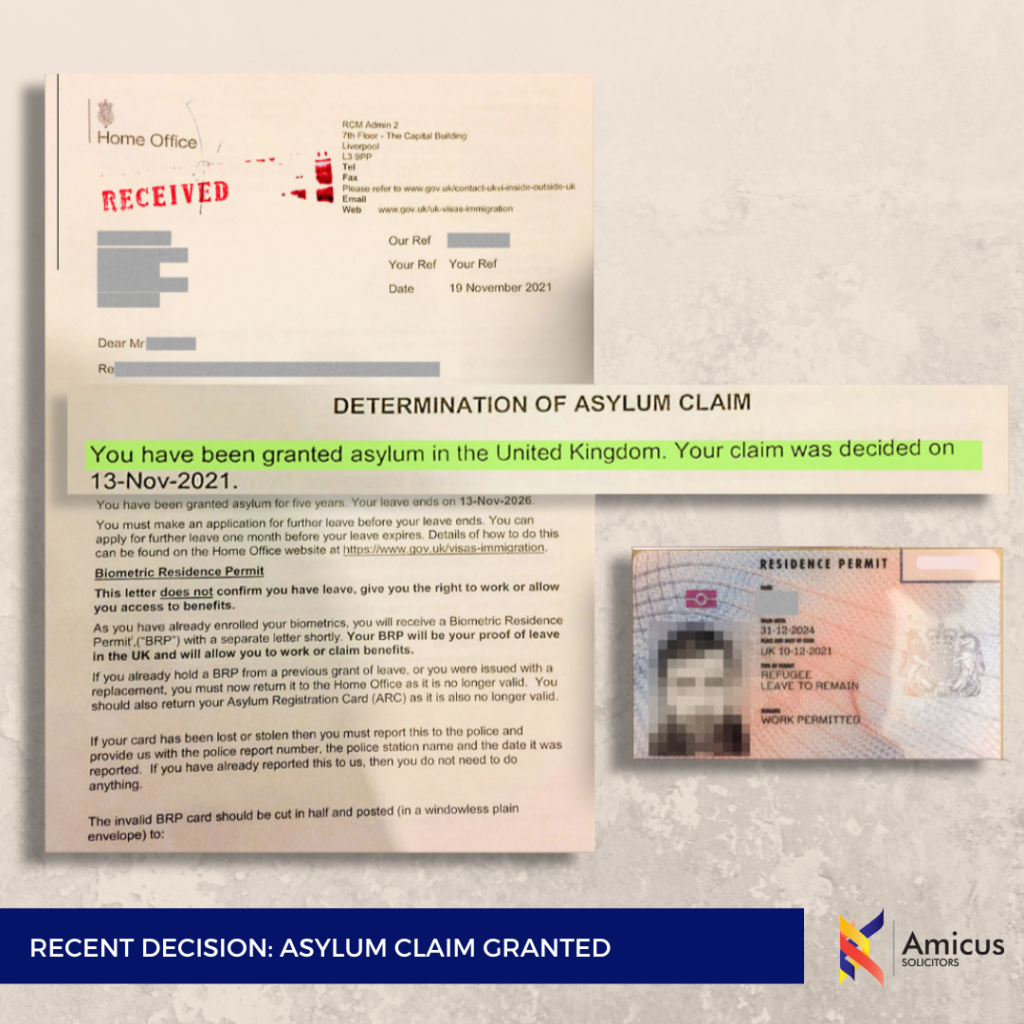 ASYLUM CLAIM GRANTED